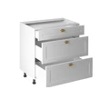 Kép 2/6 - Linea White D80S3 alsó konyhaszekrény, fehér / arany