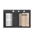 Kép 3/5 - MARC 120 WORKSTATION  gránit mosogatótálca tiszta szén színben, acél színű kiegészítőkkel