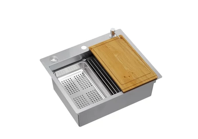 BURT 100 WORKSTATION mosogatótálca csiszolt acél