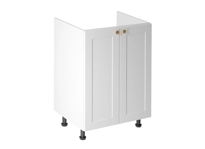 Linea White D60Z alsó konyhaszekrény, fehér / arany