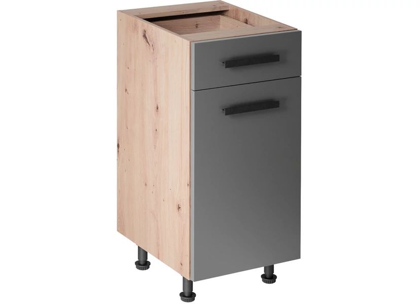 Langen D40S1-PU alsó konyhaszekrény, szürke / artisan tölgy
