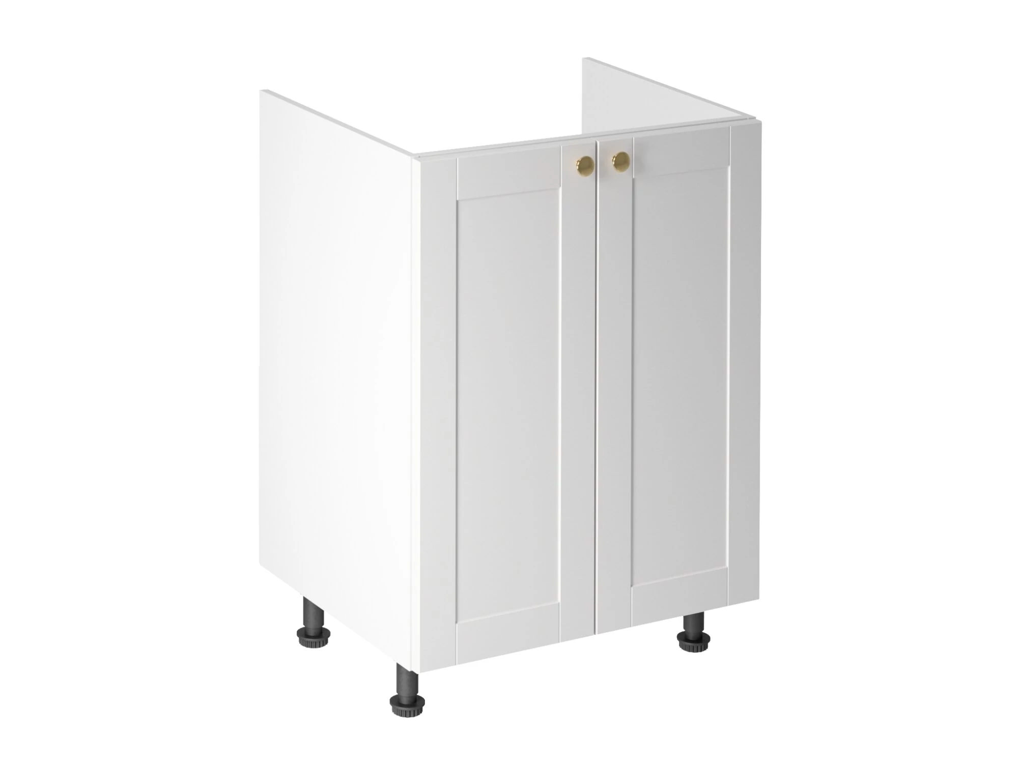 Linea White D60Z alsó konyhaszekrény, fehér / arany