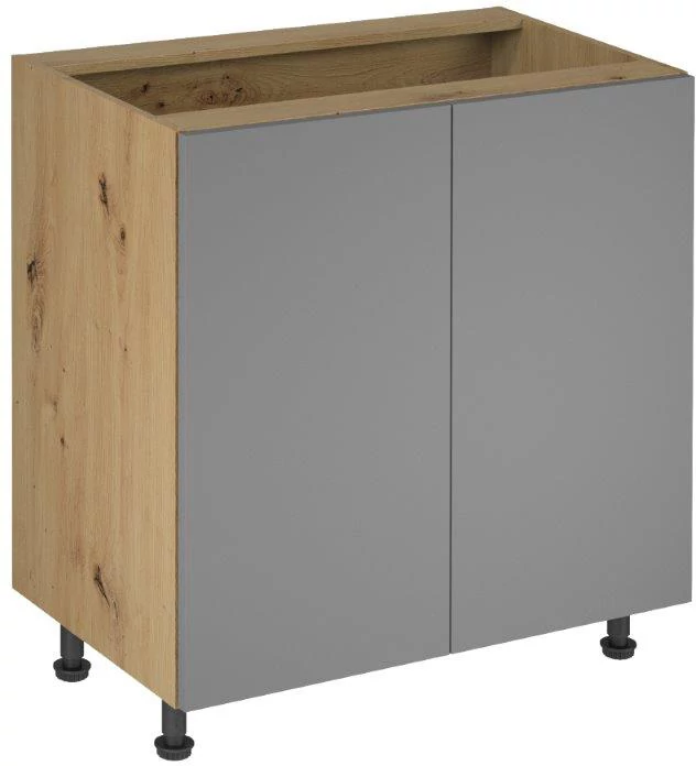 LANGEN alsó konyhaszekrény 80 cm, artisan tölgy - bézs színű, kétajtós (D80)